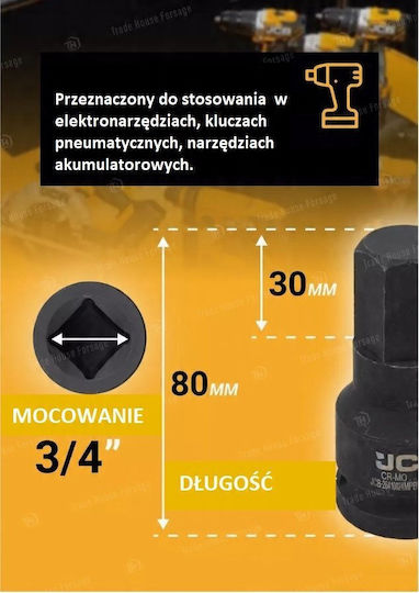 JCB Nuss mit Vierkant-Antrieb 3/4" Durchmesser 3/4" / 28 1Stück