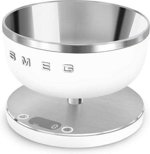 Smeg Дигитална Кухненска Везна С Контейнер До 5кг Бяла