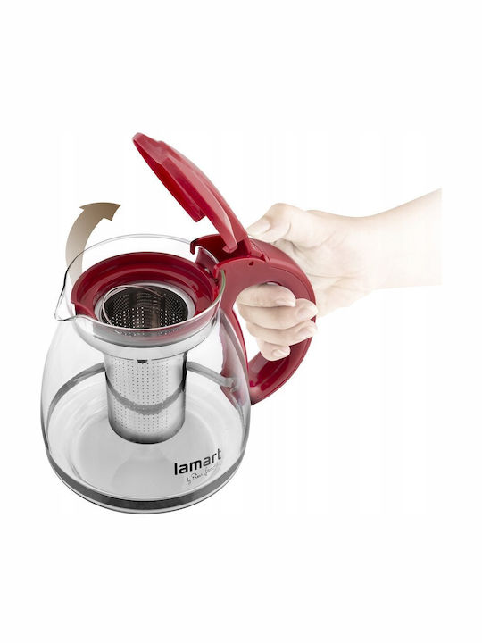 Lamart Transparent Red Teapot 1500ml