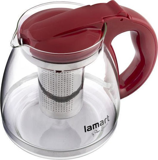 Lamart Glass Teapot Transparent Red 1500ml