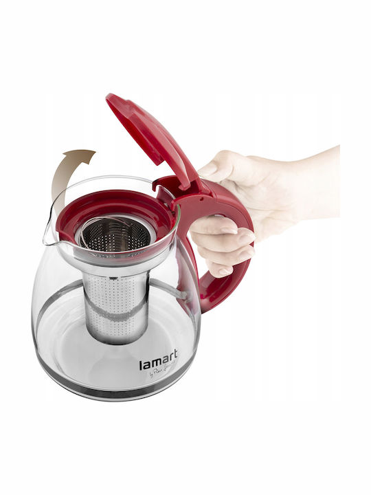 Lamart Transparent Red Teapot 1500ml