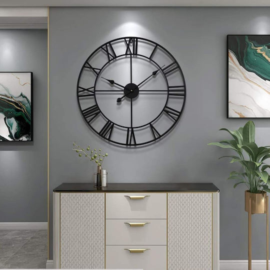 Wall Clock Metallic Black Ø47cm