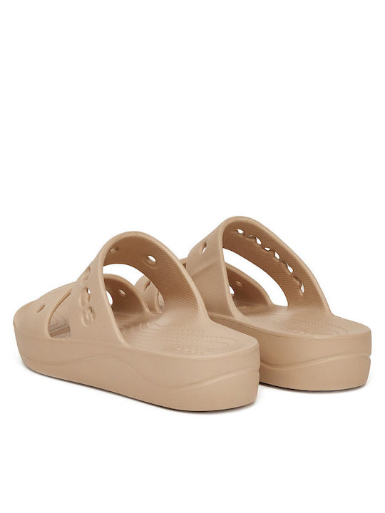 Baya Flip Flops in Sandal Style with Platform in Beige Colour