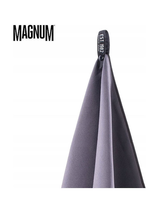 Magnum Πετσέτα Γυμναστηρίου με Μικροΐνες Γκρι 80x40cm