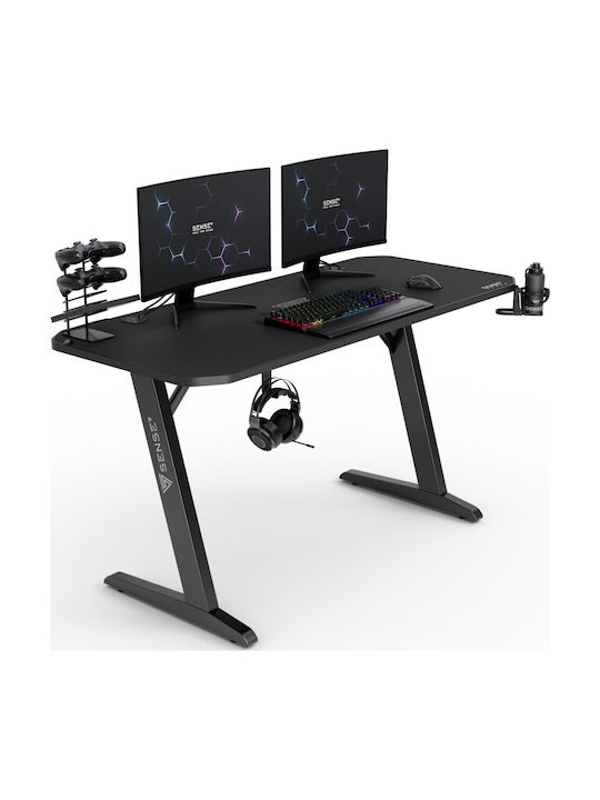 Γραφείο Gaming Γυάλινο Czarne 140x60εκ.