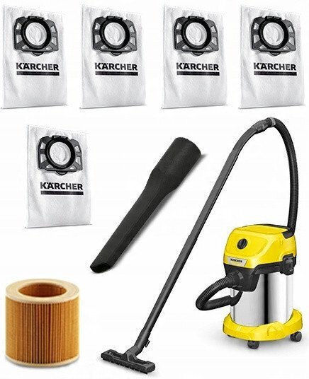 Karcher WD3 S V-17 4 20 Vacuum Wet / Dry 1000W with Stainless Bin 17lt
