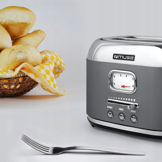 Muse Prăjitor de pâine 2 sloturi 1000W Gri