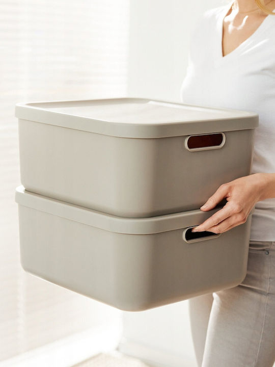 Rotho Babydesign Plastic Storage Box with Lid Gray 20lt 1pcs