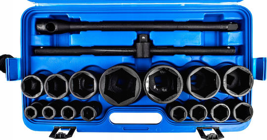 Nüsse Pneumatisch Sechskant mit Vierkant-Antrieb 3/4", 1" Set 26Stück