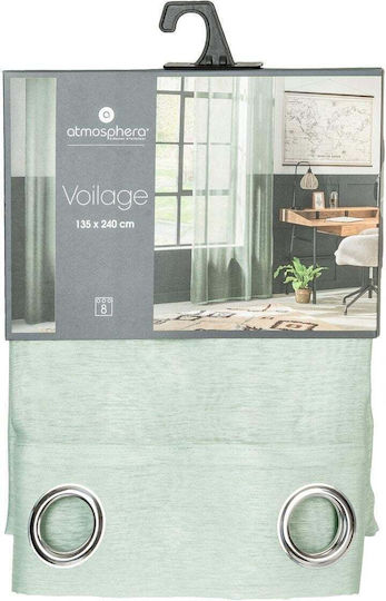 Atmosphera Curtain with Grommets Moly Green 135x240cm