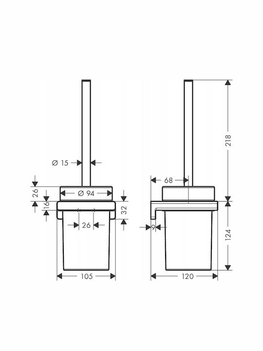 Hansgrohe 41752000 Badezimmer-Mülleimer Silber