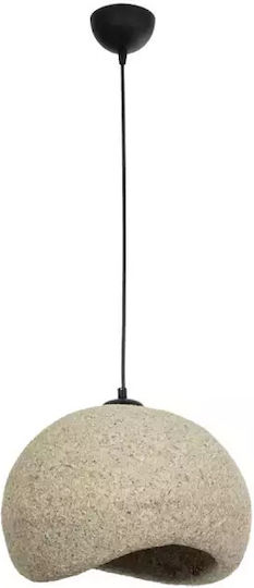 GloboStar Stone Hängelampe Gray Glocke mit Fassung E27 35x31x26cm.
