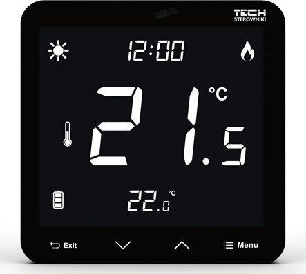 Tech St-297v3 Room Controller In Two States 3mm Glass Black