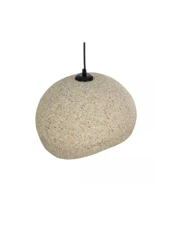 GloboStar Stone Pendant Light Gray Bell with Socket E27 35x31x26cm