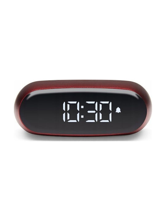 Lexon Tischuhr mit Wecker Rot 94444DR