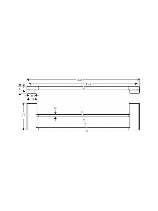 Hansgrohe Rail Баня Единична Подов с винтове Черен
