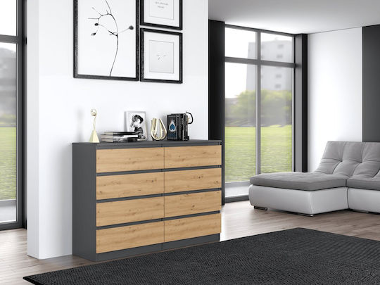 Wooden Chest of Drawers with 8 Drawers ANT/ART 138x40x97cm