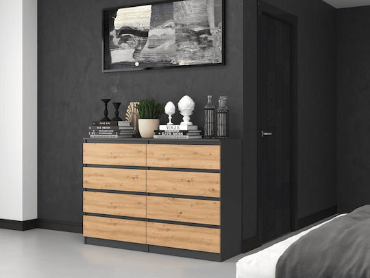 Wooden Chest of Drawers with 8 Drawers ANT/ART 138x40x97cm