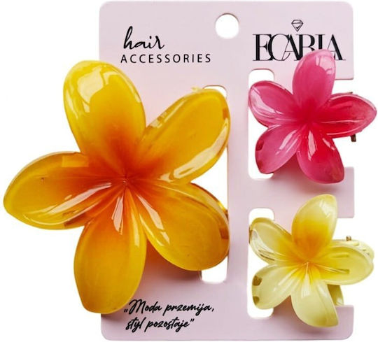 3-in-1 Hair Clip Set XL Ombre Flower + 2 Mini Hair Clips SP417