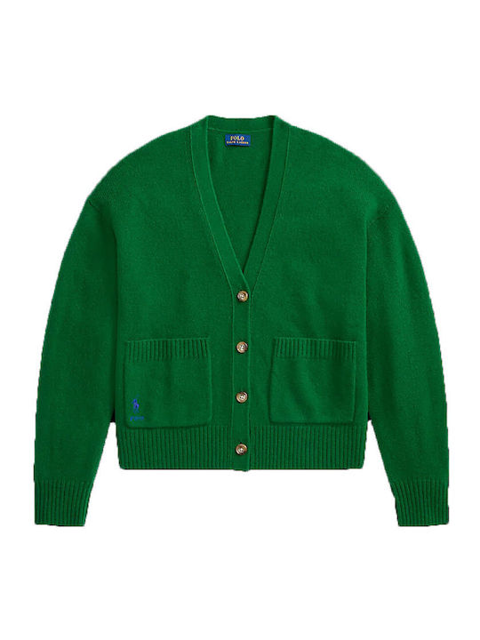 Women's Cardigan with Buttons Green
