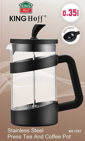 KING Hoff Manual Filter Coffee Maker Stainless Steel Black 350ml