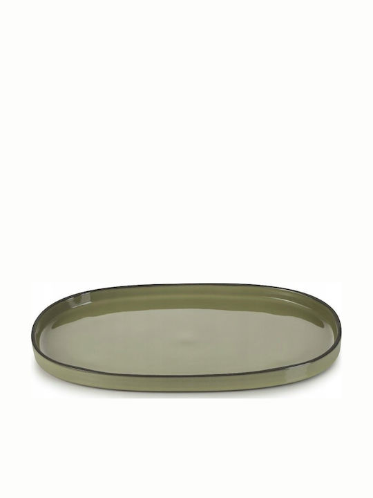 Revol Serving Platter Oval made of Porcelain Green 35x21cm Revol Serving Platter Oval made of Porcelain Green 35x21cm