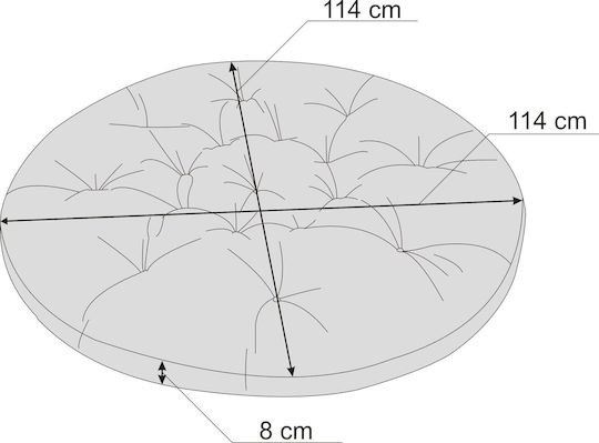 Wasserdichtes Schaukel-Kissen Gartenstuhlkissen Rund Grafit