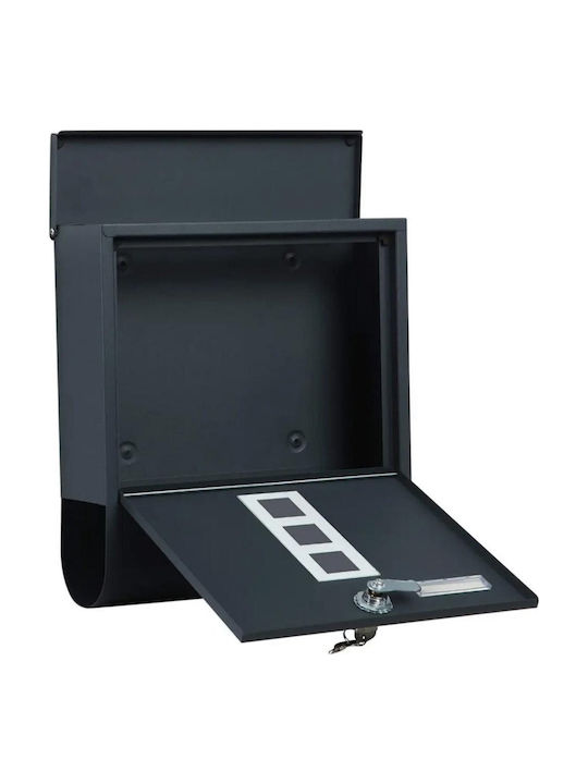 Saska Garden Outdoor Mailbox Metallic in Black Color 30x9.5x34cm