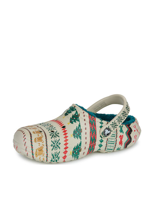 Crocs Classic Lined Γυναικεία Σαμπό Μπεζ
