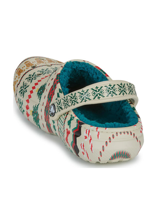 Crocs Classic Lined Γυναικεία Σαμπό Μπεζ