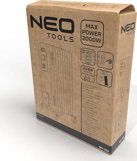 Neo Tools Oil Filled Radiator with 9 Fins 2000W