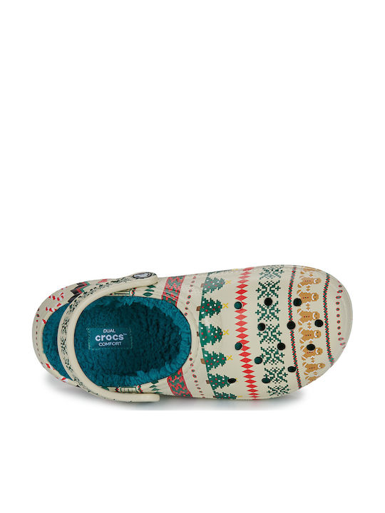 Crocs Classic Lined Γυναικεία Σαμπό Μπεζ