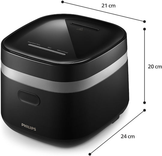 Philips Multifunktionskocher 650W mit Kapazität 1.8Es Schwarzer
