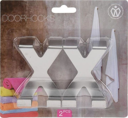 Excellent Houseware Κρεμάστρα Πόρτας Ανοξείδωτη 2τμχ