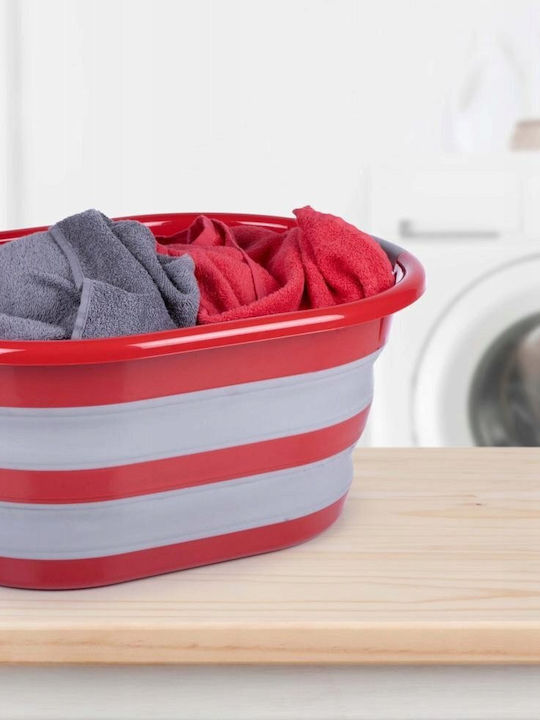 Plastic Collapsible Laundry Basket 27lt 44.8x8.2x27.8cm Red