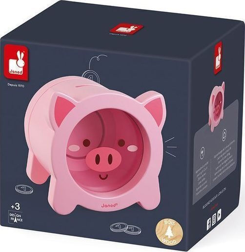 Janod Children's Money Box Wooden Transparent