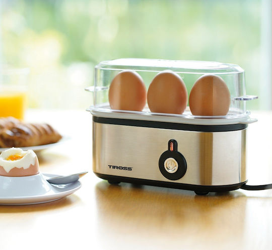 Tiross Egg Cooker 3 Egg Capacity Silver