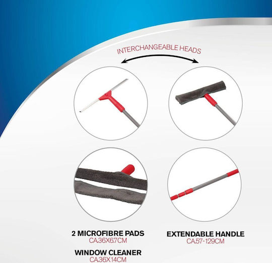 Dirt Devil Curățător de Geamuri cu Mâner lung Dirt Devil 5 Piece Window Cleaning Kit Lungime 129cm