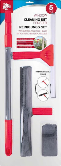 Dirt Devil Curățător de Geamuri cu Mâner lung Dirt Devil 5 Piece Window Cleaning Kit Lungime 129cm