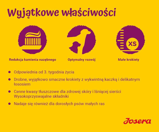 Josera Junior 10kg Dry Food Grain-Free for Small & Medium Breed Puppies with Duck, Salmon, Meat, Blueberry and Poultry