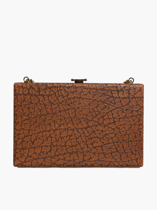 Кожен Дамски Клъч Brown