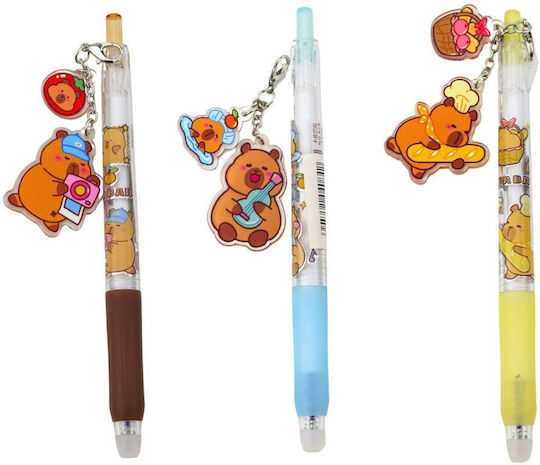 Gel Stift Capybara Schlüsselanhänger Blaue Tinte 14,5cm Mix