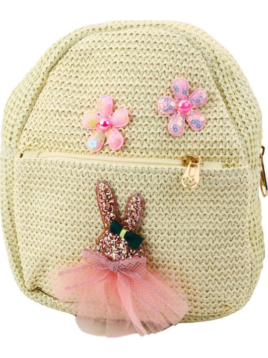 Embroidered Children's Backpack Rabbit In Dress Flowers 2.5l 20cm Lean