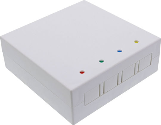 Inline Ftth Empty Box Up To 4x Lc Duplex 4x Sc Simplex Surface Mount 80mm White