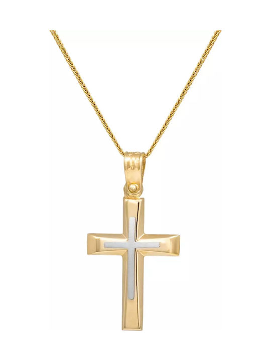 Gold Kreuz 14K Beidseitig