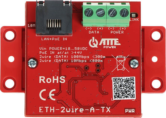 Utp 2-Wire Converter Set Lan+Poe Transmission Eth-2Wire-A-Set2 Complete 2 Pieces Atte