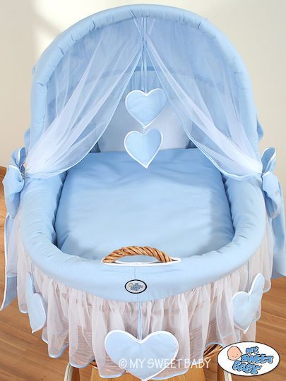 My Sweet Baby Strohmoseskorb mit Gestell Beiges