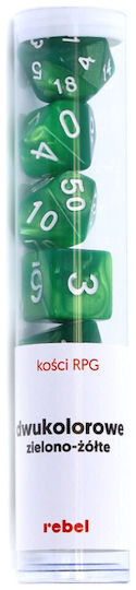 Rebel Rpg Dice Set Two-Tone Green-Yellow 106471
