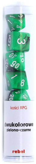 Σετ Ζαριών Rebel Rpg Δίχρωμα Πράσινο-μαύρα 106476