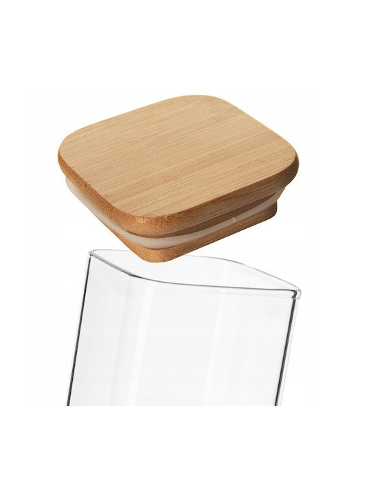 Orion Vase General Use with Lid Glass Transparent 850ml